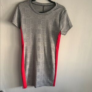 Gray and Red Plaid Dress